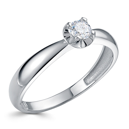 Кольцо из белого золота с бриллиантом