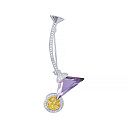 Брошь из серебра с фианитом