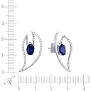 Пусеты из белого золота с бриллиантами, сапфирами