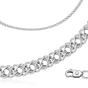 Браслет автомат из серебра, плетение двойной ромб