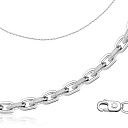 Цепь автомат из белого золота, плетение якорное