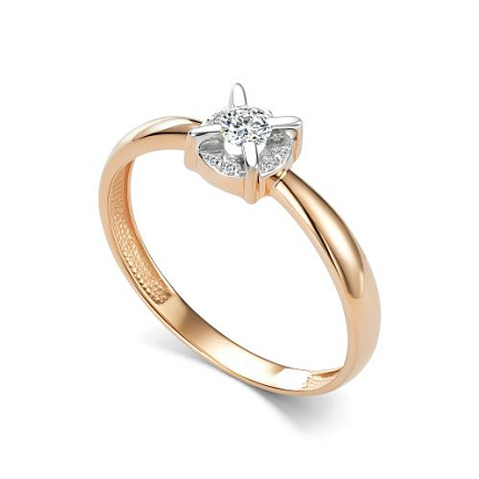 Кольцо из красного золота с бриллиантами