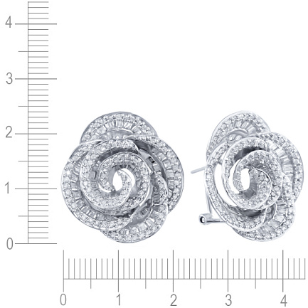 Серьги из белого золота с бриллиантами