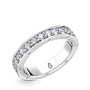 Кольцо обручальное из белого золота с бриллиантами