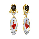 Серьги с английским замком из желтого золота с бриллиантами