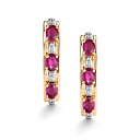 Серьги с английским замком из красного золота с бриллиантами