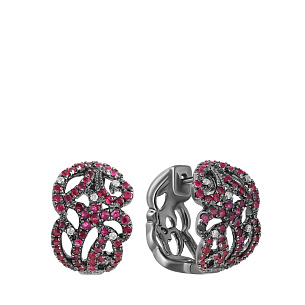 Серьги из золота с рубином