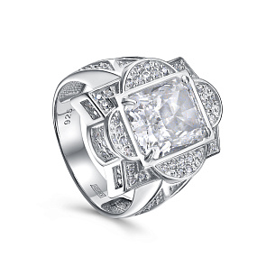 Кольцо из серебра с бриллиантом