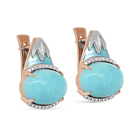 Серьги с английским замком из красного золота