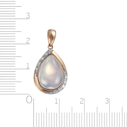 Подвеска из красного золота с бриллиантами, аметистом