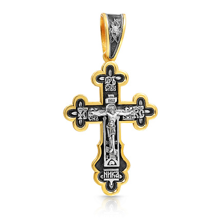 Крест из серебра с позолотой