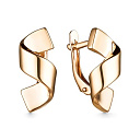 Серьги с английским замком из красного золота с бриллиантами