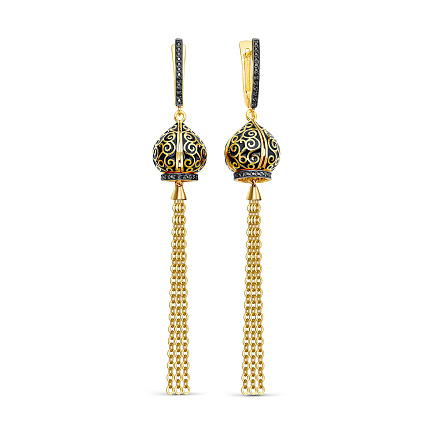 Серьги с английским замком из серебра с фианитами