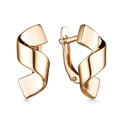 Серьги с английским замком из красного золота с бриллиантами