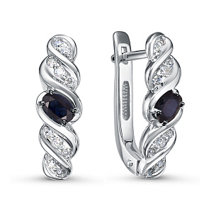 Серьги с английским замком из белого золота