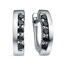 Серьги с английским замком из платины с бриллиантами