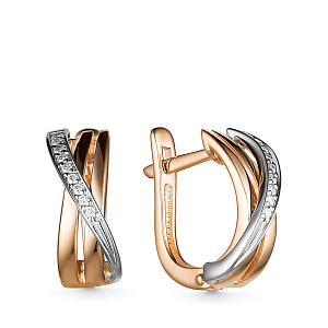 Серьги с английским замком из красного золота