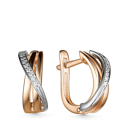 Серьги с английским замком из красного золота