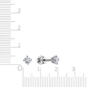 Серьги Пусеты из белого золота с бриллиантами