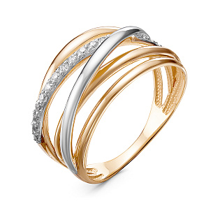 Кольцо из красного золота с бриллиантом