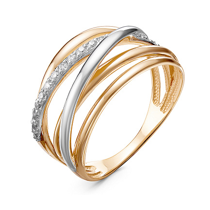 Кольцо из красного золота с бриллиантами