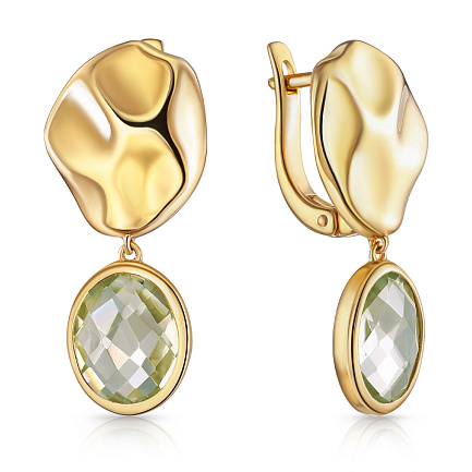 Серьги с английским замком из желтого золота