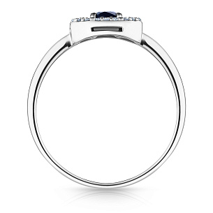 Кольцо из белого золота с сапфиром