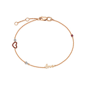 Браслет из красного золота с рубином