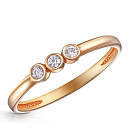 Кольцо из красного золота с фианитом