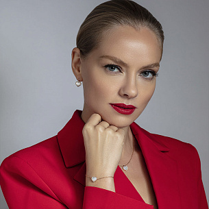 Колье из красного золота с фианитом