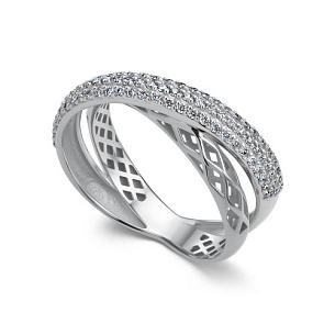 Кольцо из белого золота с бриллиантом