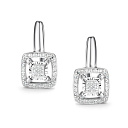 Серьги с английским замком из белого золота с бриллиантами