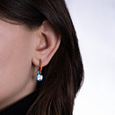 Серьги с английским замком из серебра с топазом