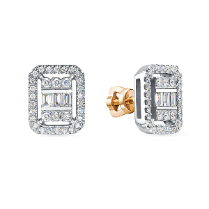 Серьги из красного золота с бриллиантами