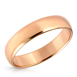 Кольцо обручальное гладкое из золота