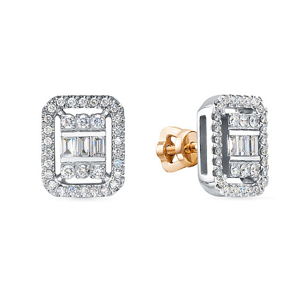 Серьги из красного золота с бриллиантами