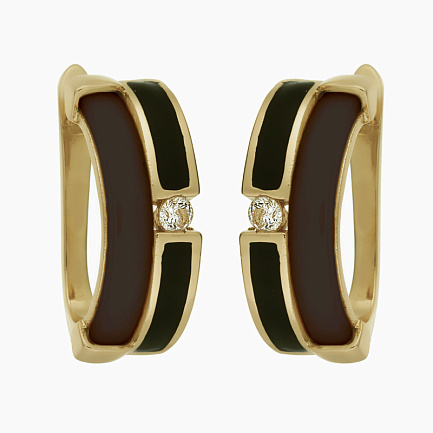 Серьги с английским замком из серебра с керамикой