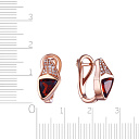 Серьги с английским замком из красного золота с бриллиантами