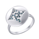 Кольцо из белого золота с бриллиантами