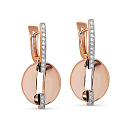 Серьги с английским замком из красного золота с бриллиантами