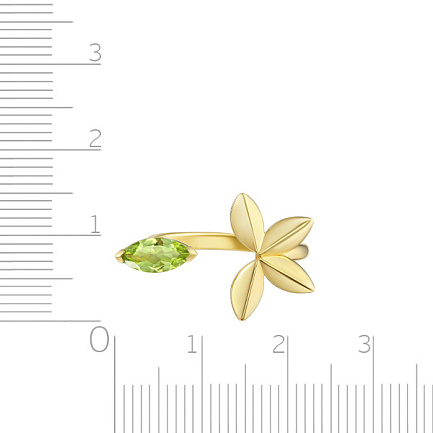 Кольцо из желтого золота с хризолитом