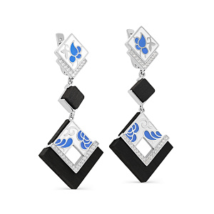 Серьги с английским замком из серебра с фианитами