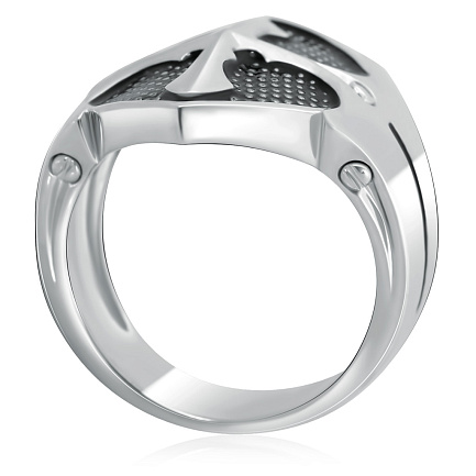 Кольцо мужское из серебра с эмалью