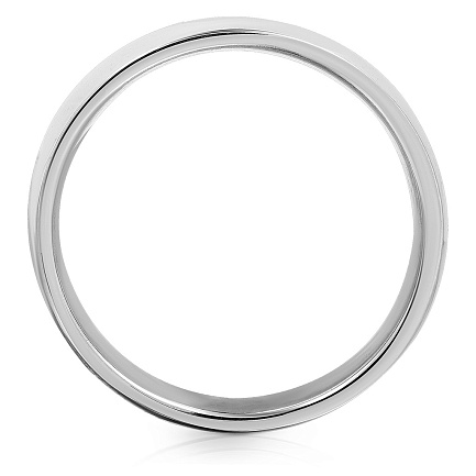 Кольцо обручальное гладкое из белого золота