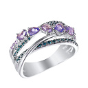 Кольцо из белого золота с танзанитами