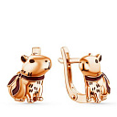 Серьги детские из серебра с позолотой