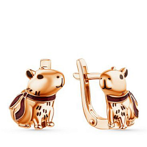 Серьги детские из серебра с позолотой