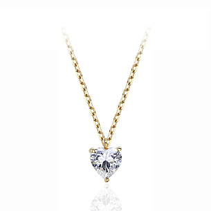 Колье из желтого золота с фианитом