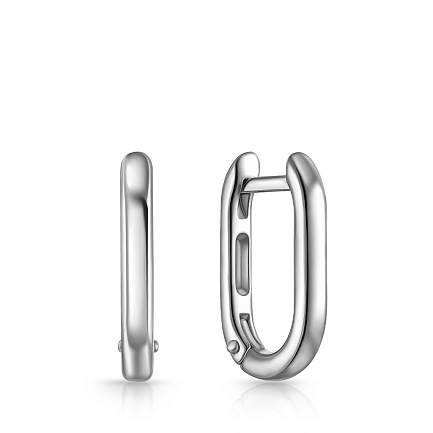 Серьги с английским замком из белого золота с бриллиантами