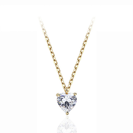 Колье из желтого золота с фианитом